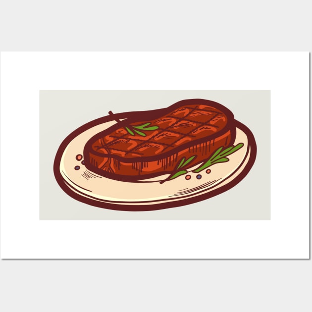 A Plate Steak Wall Art by BorisMcgunnard Design